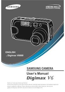 Samsung Digimax V 6 manual. Camera Instructions.